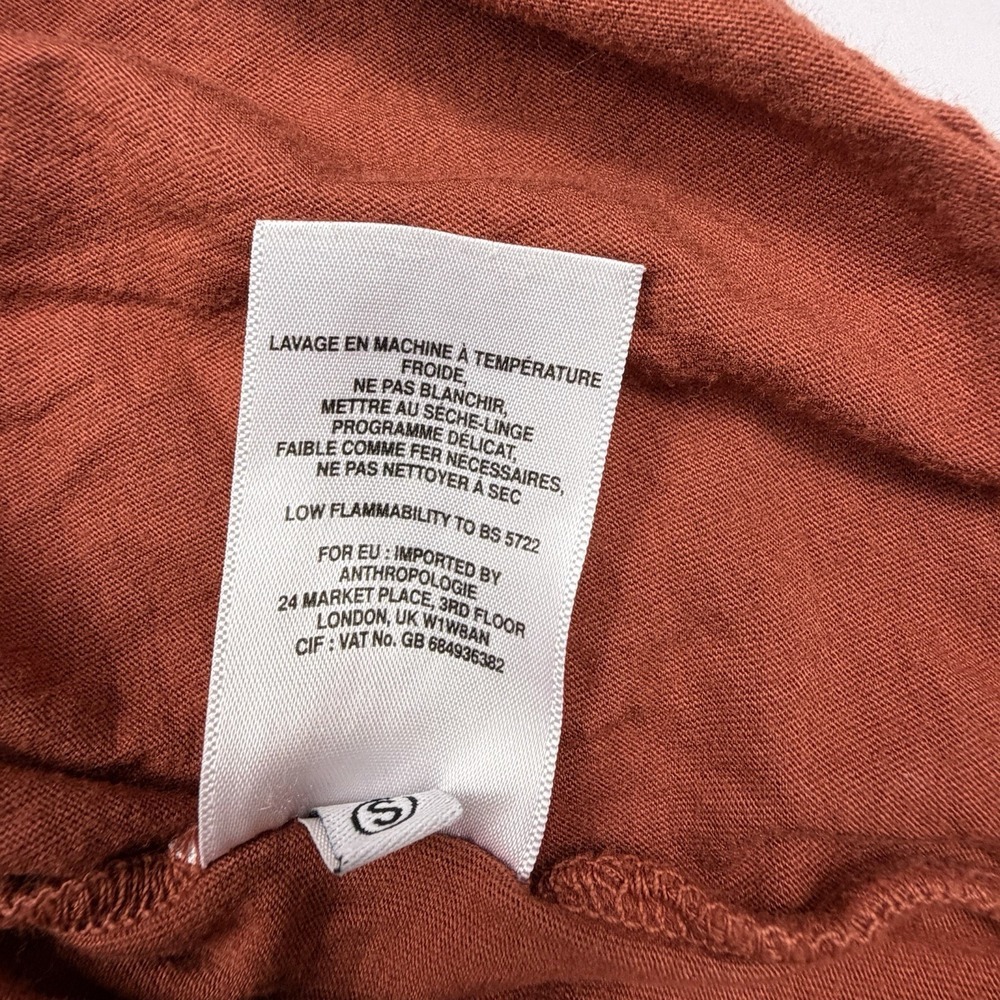 Anthropologie t.la Rust Orange Peplum Top Women's Small Cotton Modal - Picture 3 of 10